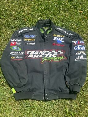 Racing Black Bomber Jacket with Neon Green Accents